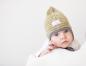 Preview: Pickapooh Babymütze aus Wolle Seide in grau/senf